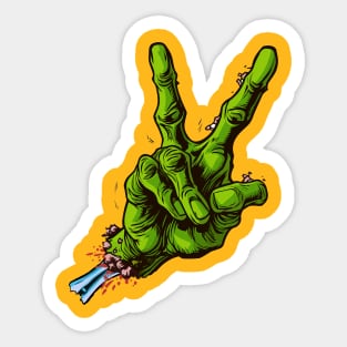 Zombie Hand Giving Peace Sign Sticker